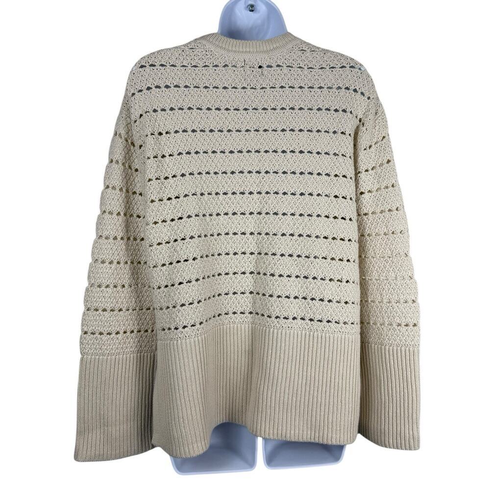 Gap Sweater Womens XXS Ivory Cream 24/7 Split Hem Sweater Fisherman Loose Knit - Picture 9 of 14